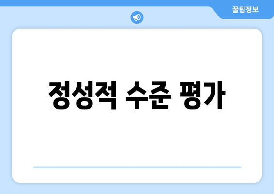 정성적 수준 평가