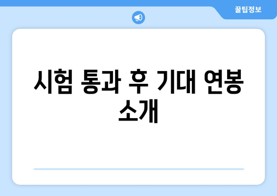 시험 통과 후 기대 연봉 소개