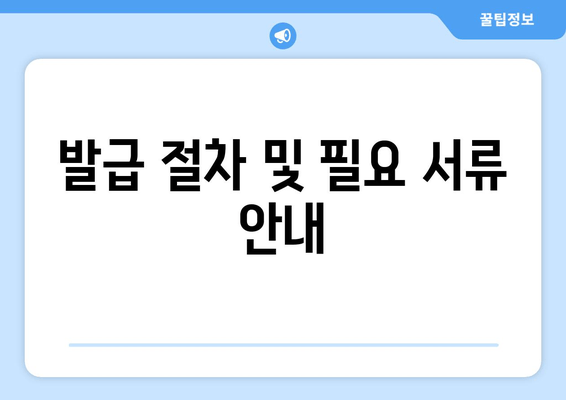 발급 절차 및 필요 서류 안내