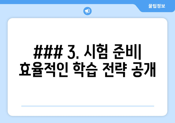 ### 3. 시험 준비| 효율적인 학습 전략 공개