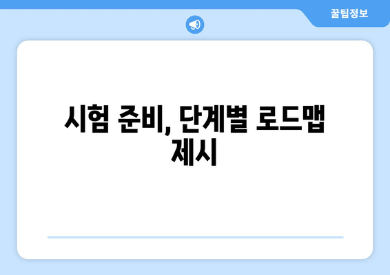 시험 준비, 단계별 로드맵 제시