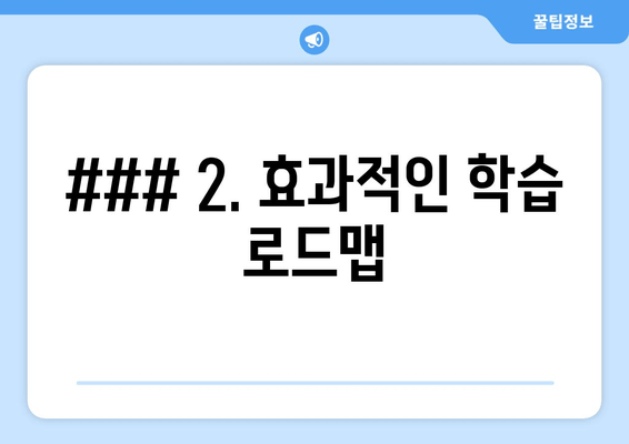 ### 2. 효과적인 학습 로드맵