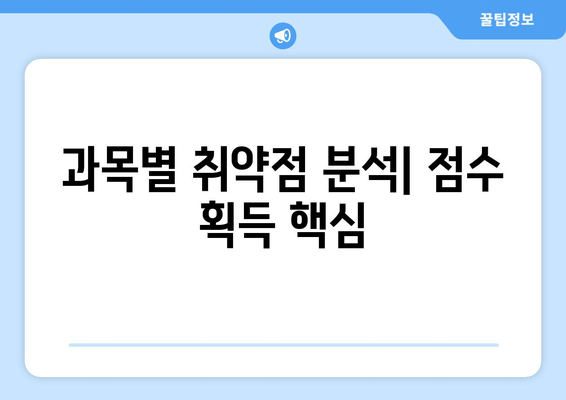 과목별 취약점 분석| 점수 획득 핵심