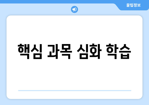 핵심 과목 심화 학습