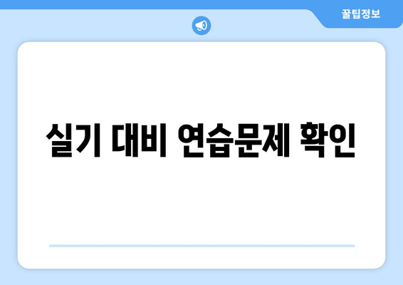 실기 대비 연습문제 확인