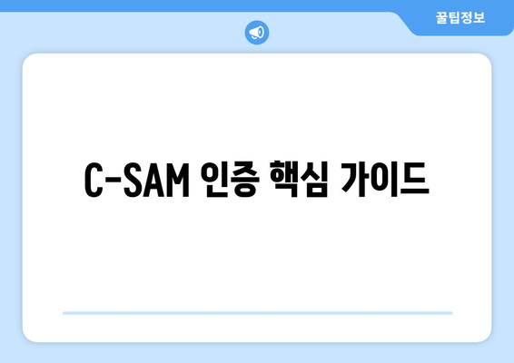 C-SAM 인증 핵심 가이드