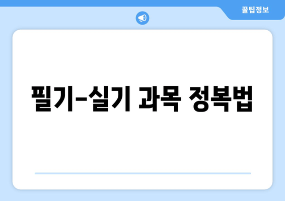 필기-실기 과목 정복법