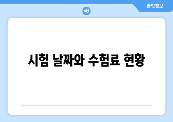 시험 날짜와 수험료 현황