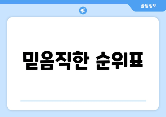 믿음직한 순위표