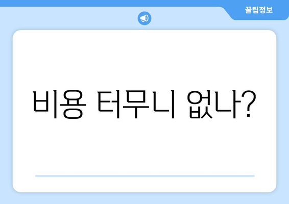 비용 터무니 없나?