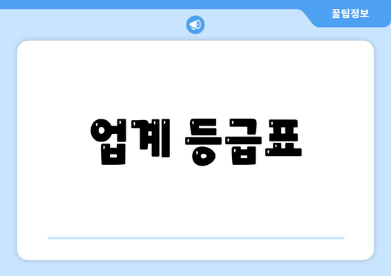 업계 등급표