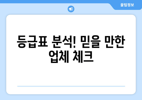 등급표 분석! 믿을 만한 업체 체크