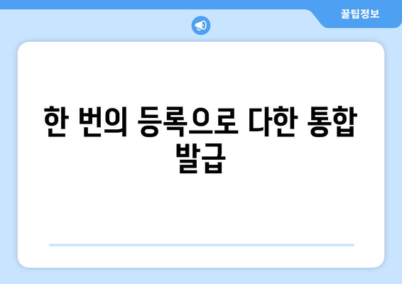 한 번의 등록으로 다한 통합 발급