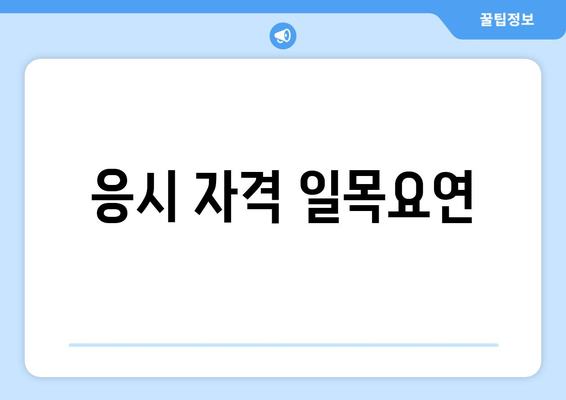 응시 자격 일목요연