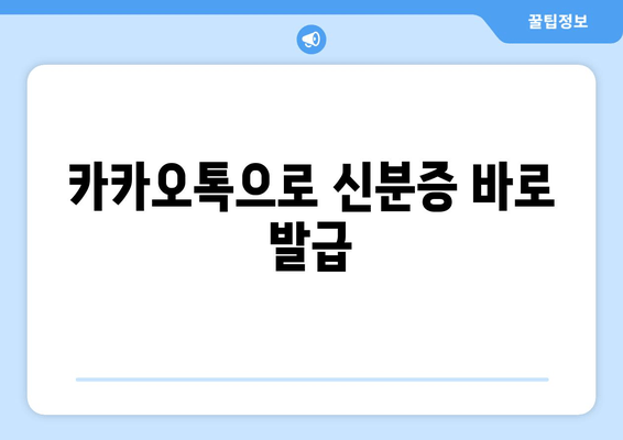 카카오톡으로 신분증 바로 발급