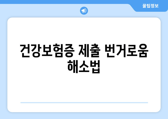 건강보험증 제출 번거로움 해소법