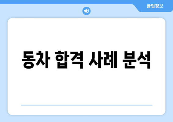 동차 합격 사례 분석