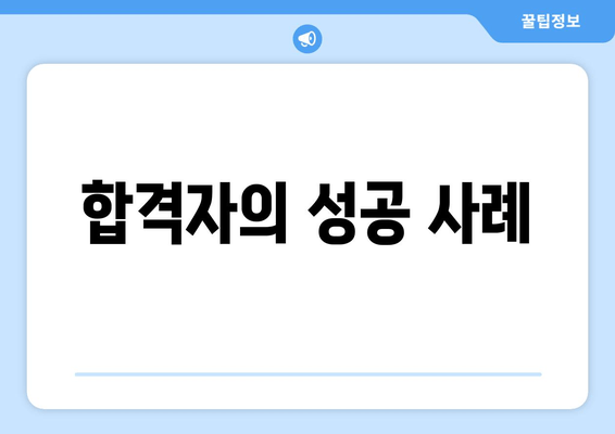 합격자의 성공 사례