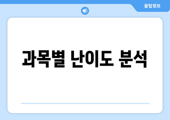 과목별 난이도 분석