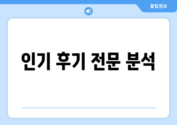 인기 후기 전문 분석