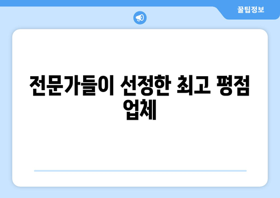 전문가들이 선정한 최고 평점 업체