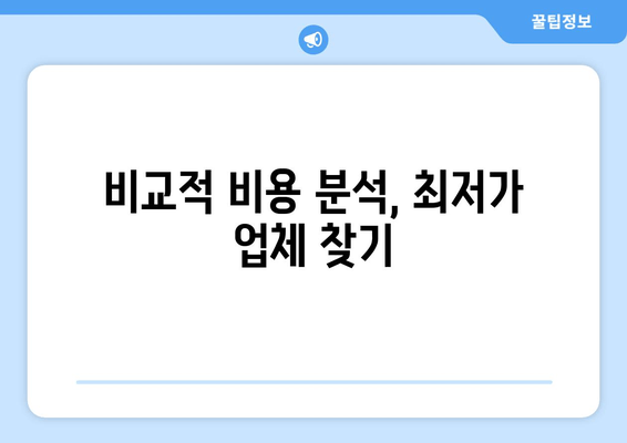 비교적 비용 분석, 최저가 업체 찾기