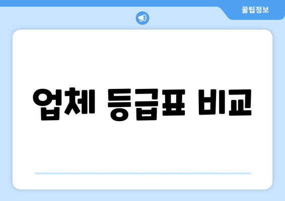 업체 등급표 비교