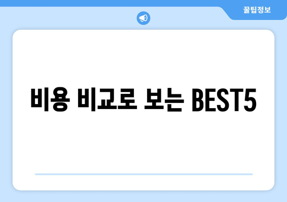 비용 비교로 보는 BEST5