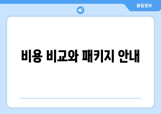 비용 비교와 패키지 안내