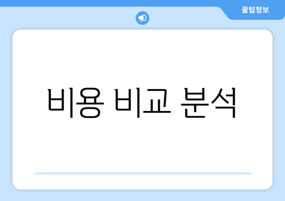 비용 비교 분석