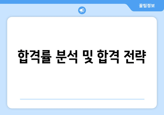 합격률 분석 및 합격 전략