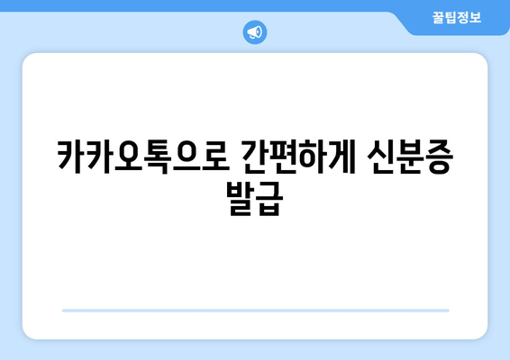 카카오톡으로 간편하게 신분증 발급