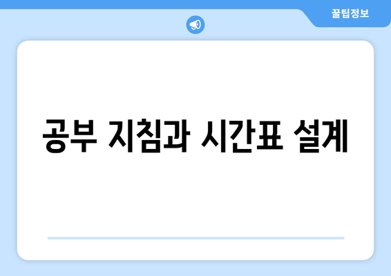 공부 지침과 시간표 설계