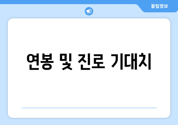 연봉 및 진로 기대치