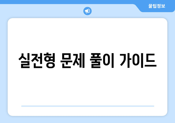 실전형 문제 풀이 가이드