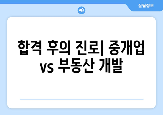 합격 후의 진로| 중개업 vs 부동산 개발