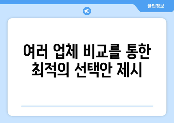 여러 업체 비교를 통한 최적의 선택안 제시