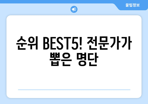 순위 BEST5! 전문가가 뽑은 명단