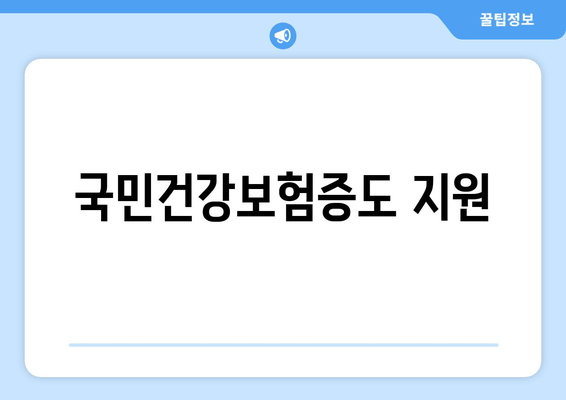 국민건강보험증도 지원