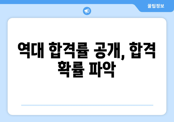 역대 합격률 공개, 합격 확률 파악