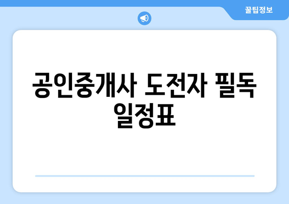 공인중개사 도전자 필독 일정표