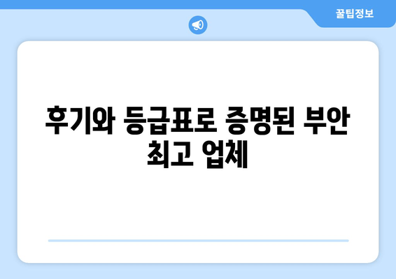 후기와 등급표로 증명된 부안 최고 업체