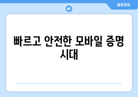 빠르고 안전한 모바일 증명 시대