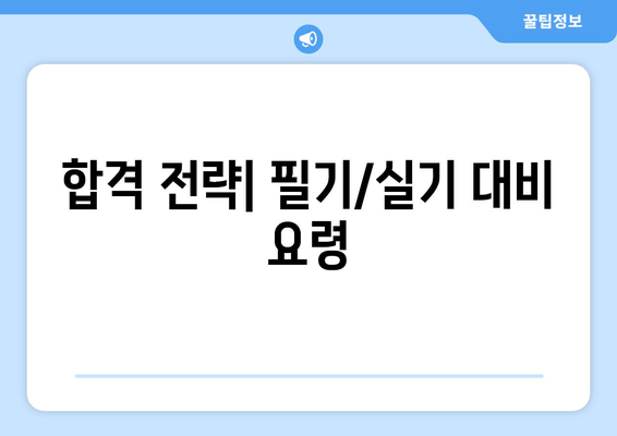 합격 전략| 필기/실기 대비 요령