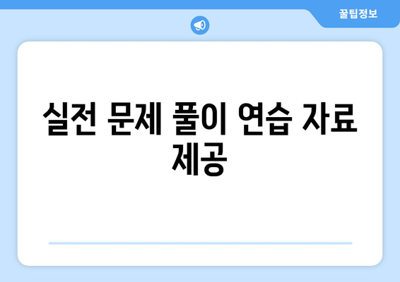 실전 문제 풀이 연습 자료 제공