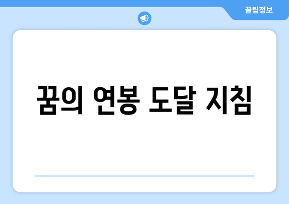 꿈의 연봉 도달 지침