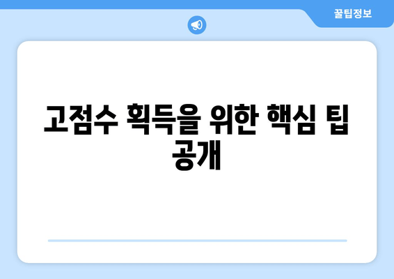 고점수 획득을 위한 핵심 팁 공개