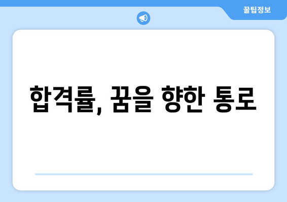 합격률, 꿈을 향한 통로