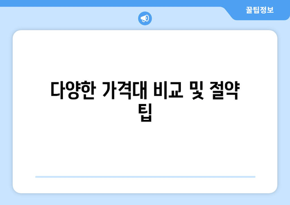 다양한 가격대 비교 및 절약 팁