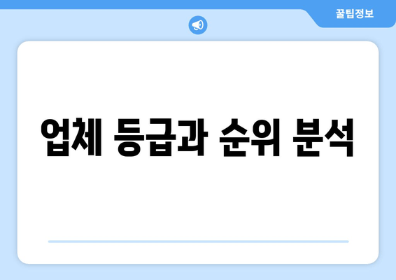 업체 등급과 순위 분석